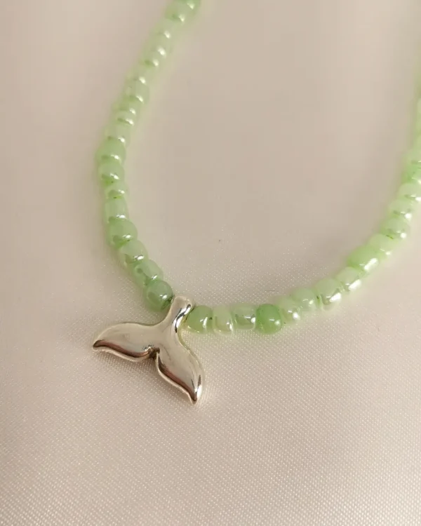 Κολιέ Λαχανί Χάντρα Ουρά Γοργόνας ασημί