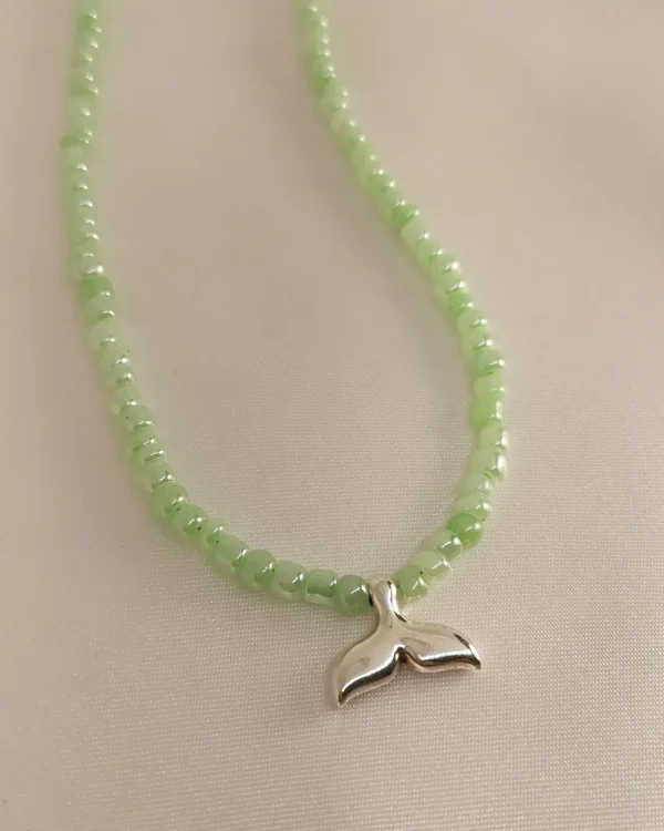 Κολιέ Λαχανί Χάντρα Ουρά Γοργόνας ασημί