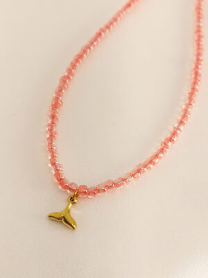 Κολιέ Κοραλί Χάντρα Ουρά Γοργόνας χρυσό