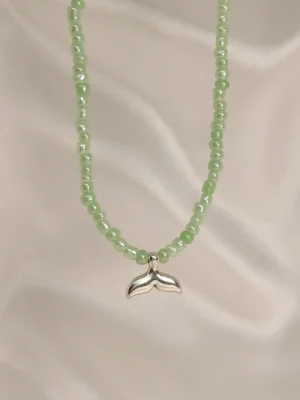 Κολιέ Λαχανί Χάντρα Ουρά Γοργόνας ασημί