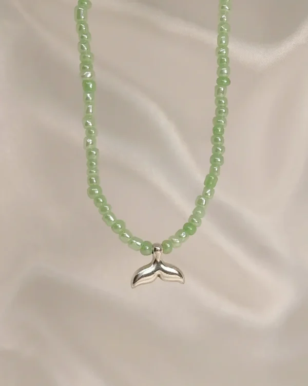 Κολιέ Λαχανί Χάντρα Ουρά Γοργόνας ασημί