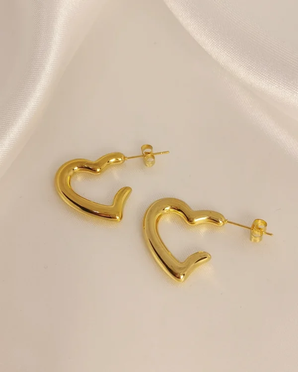 Σκουλαρίκια Κρίκοι Καρδιές χρυσά