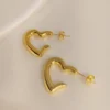 Σκουλαρίκια Κρίκοι Καρδιές χρυσά