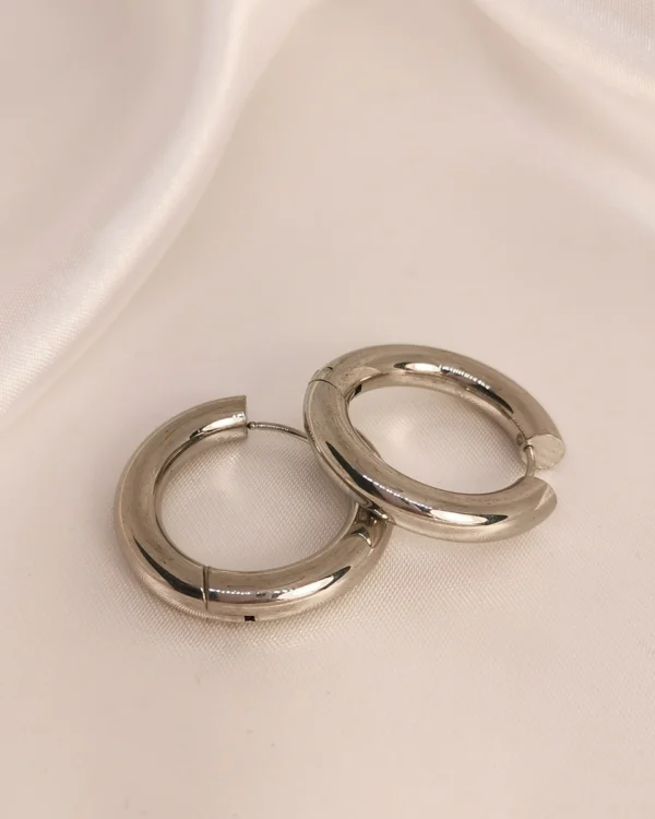 Σκουλαρίκια Κρίκοι Μεγάλοι ασημένια