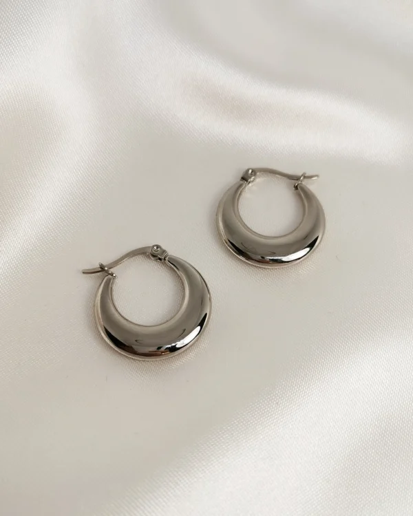Σκουλαρίκια Κρίκοι μισοφέγγαρο ασημένια