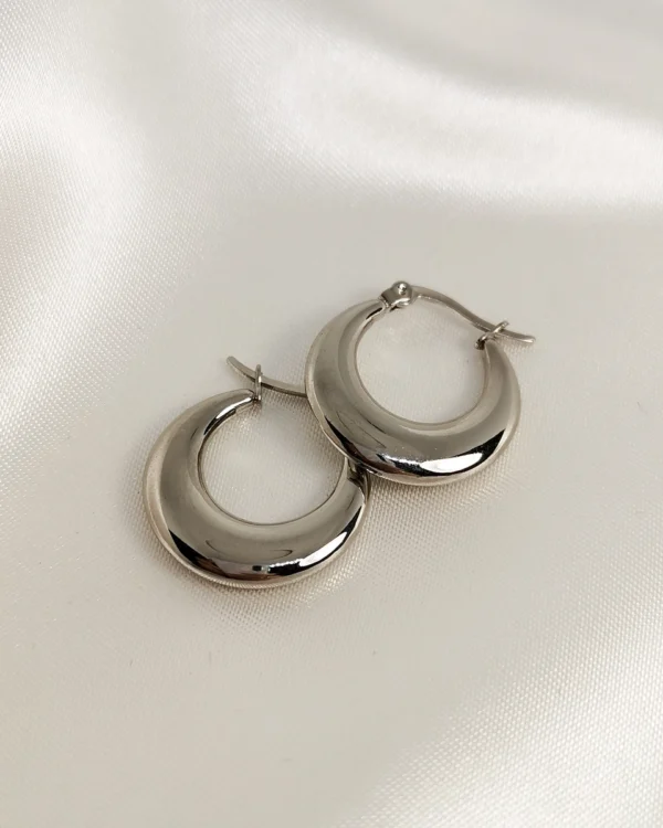 Σκουλαρίκια Κρίκοι μισοφέγγαρο ασημένια