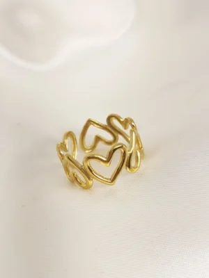 Δαχτυλίδι Καρδιές χρυσό