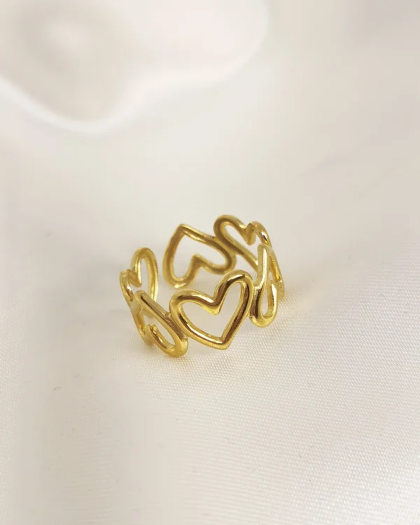 Δαχτυλίδι Καρδιές χρυσό