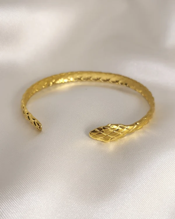 Βραχιόλι χειροπέδα Φίδι χρυσό