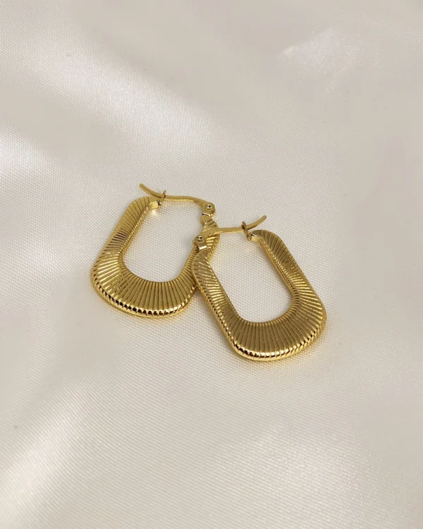 Σκουλαρίκια Κρίκοι Τετραγωνισμενοι χρυσά