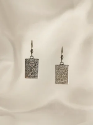 Σκουλαρίκια Κρεμαστά Ταρώ The Sun ασημένια