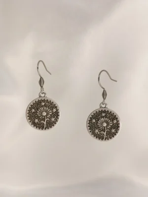 Σκουλαρίκια Κρεμαστά ηλιοτρόπιο ασημένια