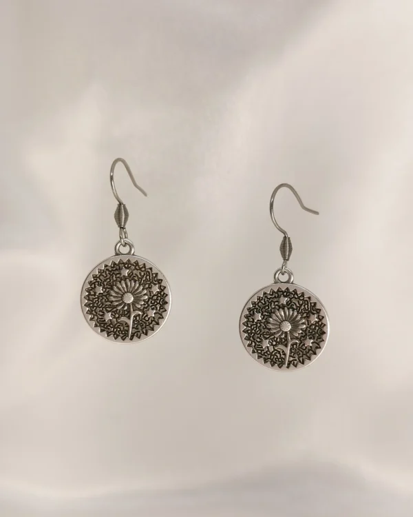 Untitled260_result Σκουλαρίκια Κρεμαστά ηλιοτρόπιο ασημένια