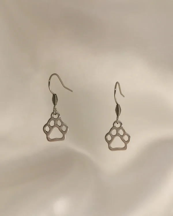 Σκουλαρίκια Κρεμαστά Πατουσάκι ασημένια