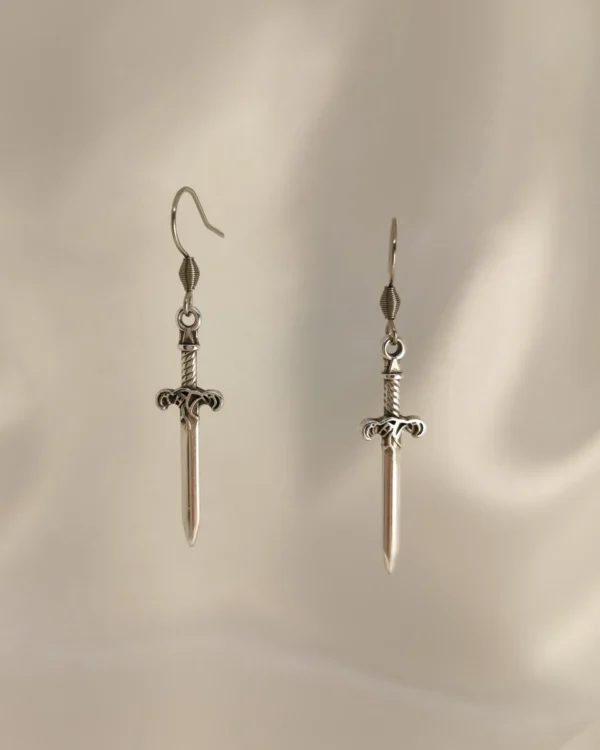 Σκουλαρίκια Κρεμαστά Σπαθί ασημένια