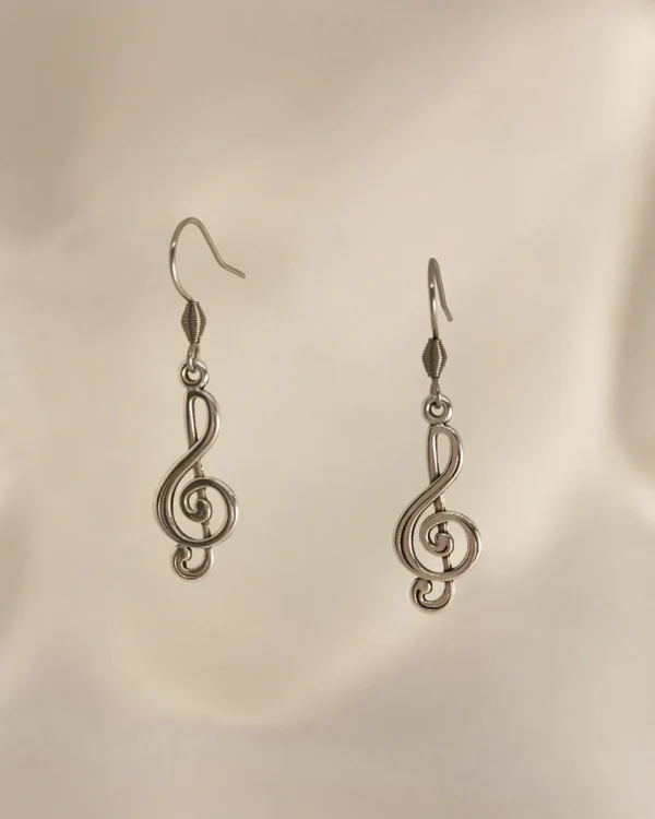 Untitled281_result Σκουλαρίκια Κρεμαστά Κλειδί του Σολ ασημένια