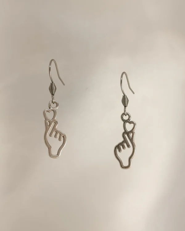 Untitled286_20250521174851_result Σκουλαρίκια Κρεμαστά Korean Heart ασημένια