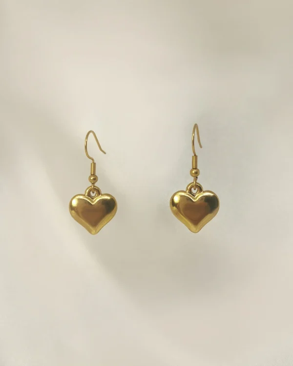 Σκουλαρίκια Κρεμαστά Καρδιά χρυσά