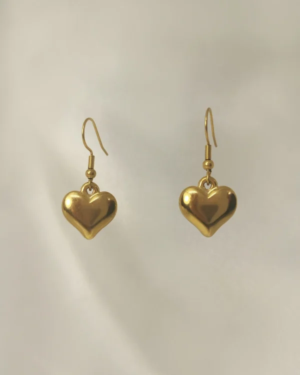 Σκουλαρίκια Κρεμαστά Καρδιά χρυσά