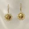 Σκουλαρίκια Κρεμαστά Ηλιος χρυσά