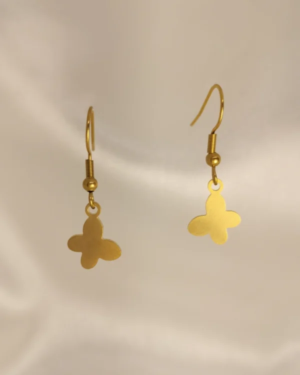 Σκουλαρίκια Κρεμαστά Πεταλουδάκι χρυσά