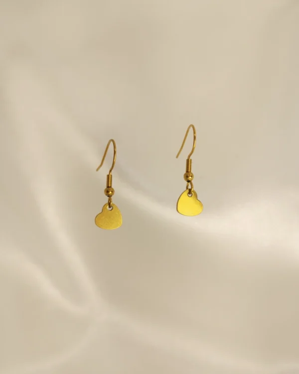 Σκουλαρίκια Κρεμαστά Καρδούλες Mini χρυσά