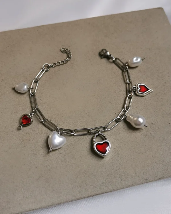 Untitled532_20251007160502_result Βραχιόλι Charm Καρδιά Πέρλα ασημένιο