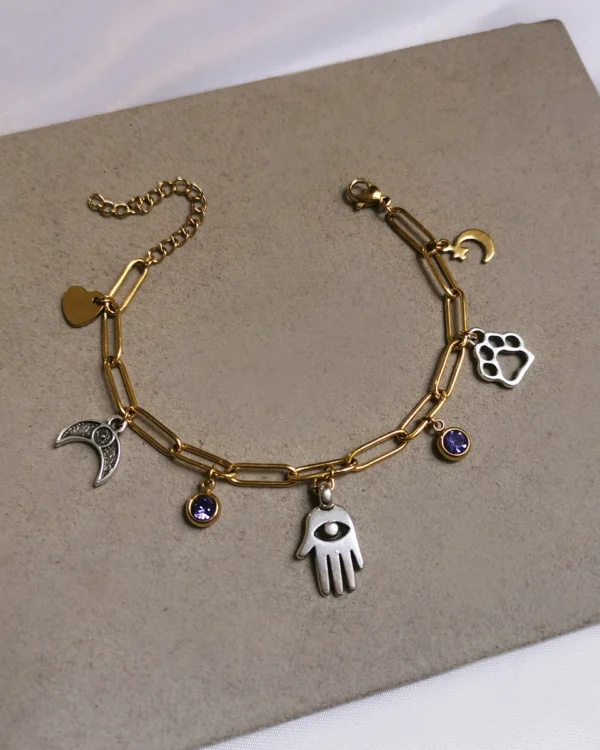 Βραχιόλι Charm Χρυσό Ασημένιο mix