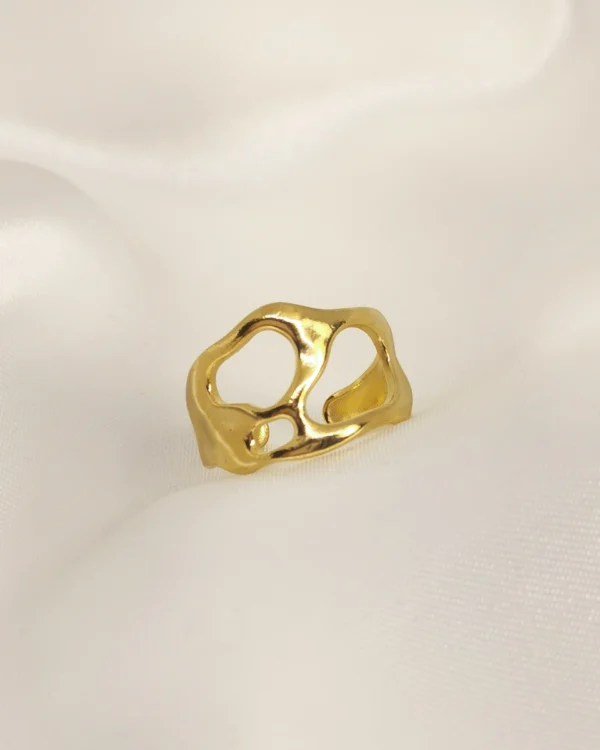Δαχτυλίδι Ρευστό Μέταλλο χρυσό