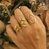 Δαχτυλίδια τριπλέτα Elegant χρυσά