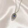Κολιέ Στοιχείο Μοτίφ Μπλε ασημένιο