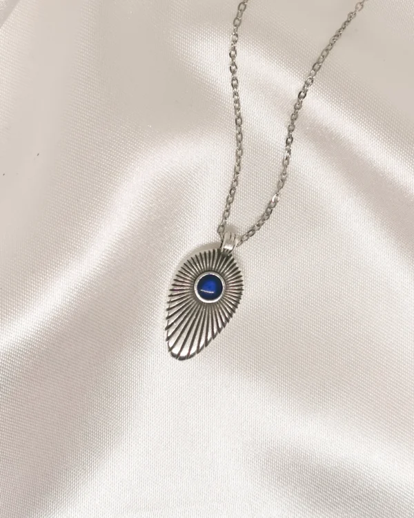 Κολιέ Στοιχείο Μοτίφ Μπλε ασημένιο