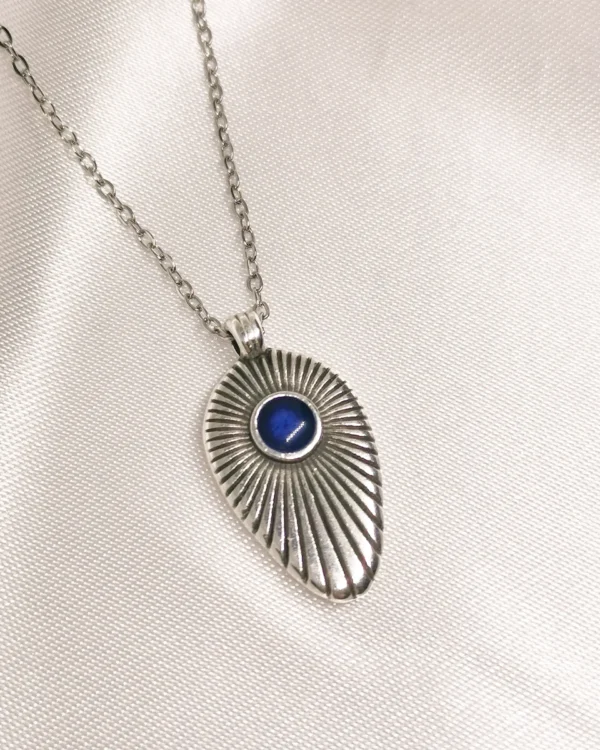 Κολιέ Στοιχείο Μοτίφ Μπλε ασημένιο