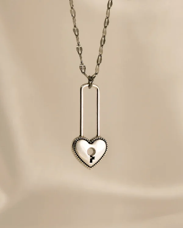 IMG_20250313_183151 (1)_result Κολιέ Κλειδαριά Καρδιά ασημένιο