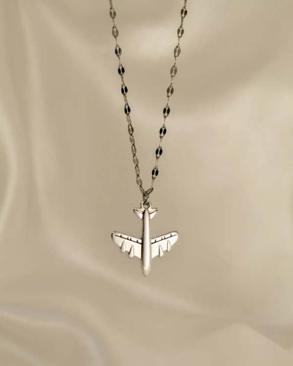 Κολιέ Αεροπλάνο ασημένιο