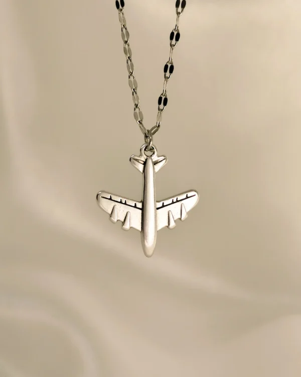 Κολιέ Αεροπλάνο ασημένιο