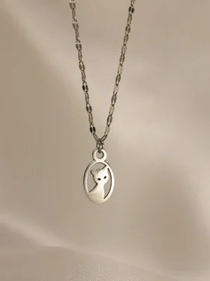 Κολιέ Γάτα ασημένιο