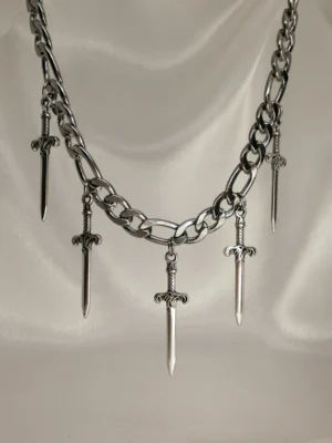 Κολιέ σπαθιά ασημένιο