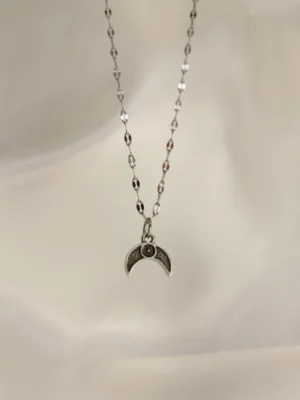 Κολιέ Φεγγαράκι με Μοτίφ ασημένιο