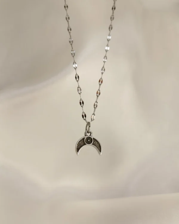 Κολιέ Φεγγαράκι με Μοτίφ ασημένιο