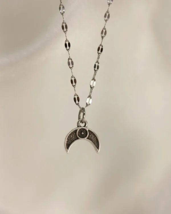 Κολιέ Φεγγαράκι με Μοτίφ ασημένιο