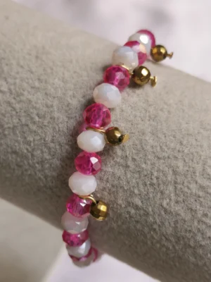 Βραχιόλι Χάντρα φούξια χρυσό