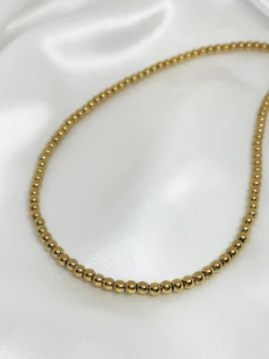 Κολιέ Αιματίτης μικρός χρυσό