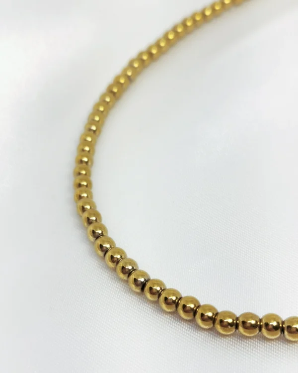 Κολιέ Αιματίτης μικρός χρυσό