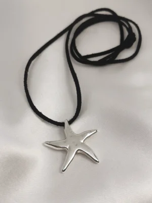 Κολιέ Κορδόνι Αστερίας μεγάλος ασημένιο