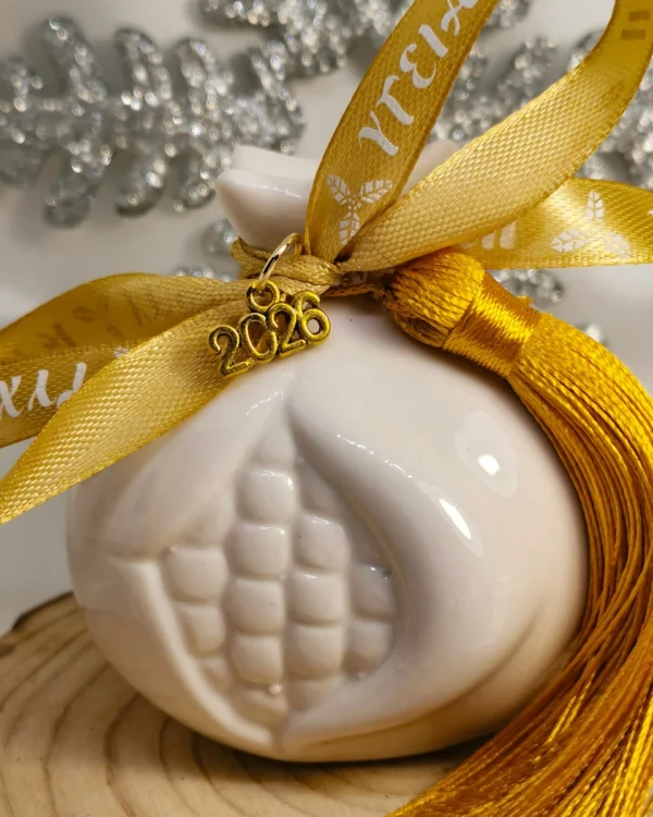 Κεραμικό Ρόδι καλοτυχίας χρυσό