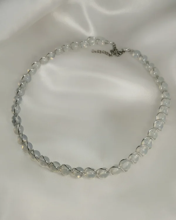 Κολιέ Φεγγαρόπετρα ασημένιο