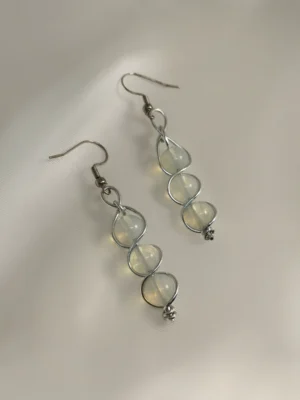 Σκουλαρίκια Φεγγαρόπετρα ασημένια