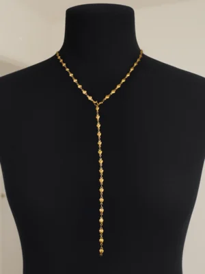 Κολιέ Γραβάτα Καρδιές χρυσή