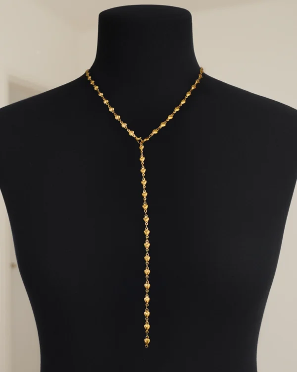 Κολιέ Γραβάτα Καρδιές χρυσή